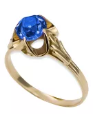 Vintažinis stilius Žiedas Sapyras 14k geltono aukso vrc023y